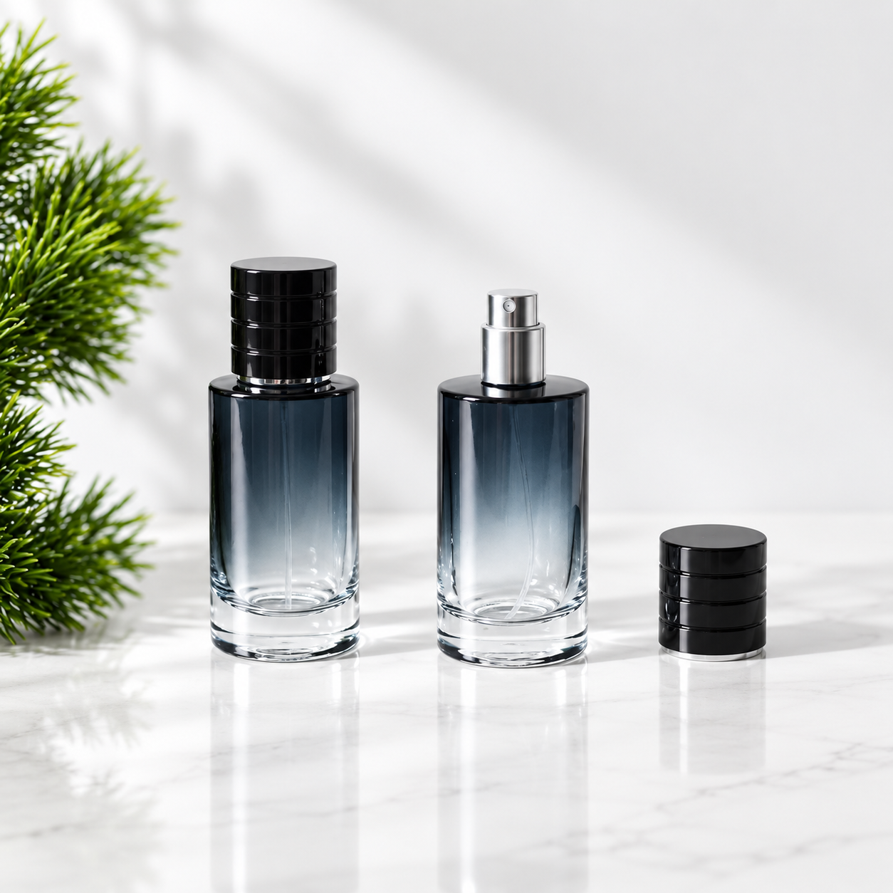 Gradient Blue Glass Fine Mist Perfume Spray Bottle