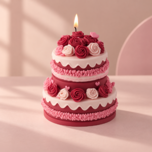 Rose Layered Cake Soy Wax Candle